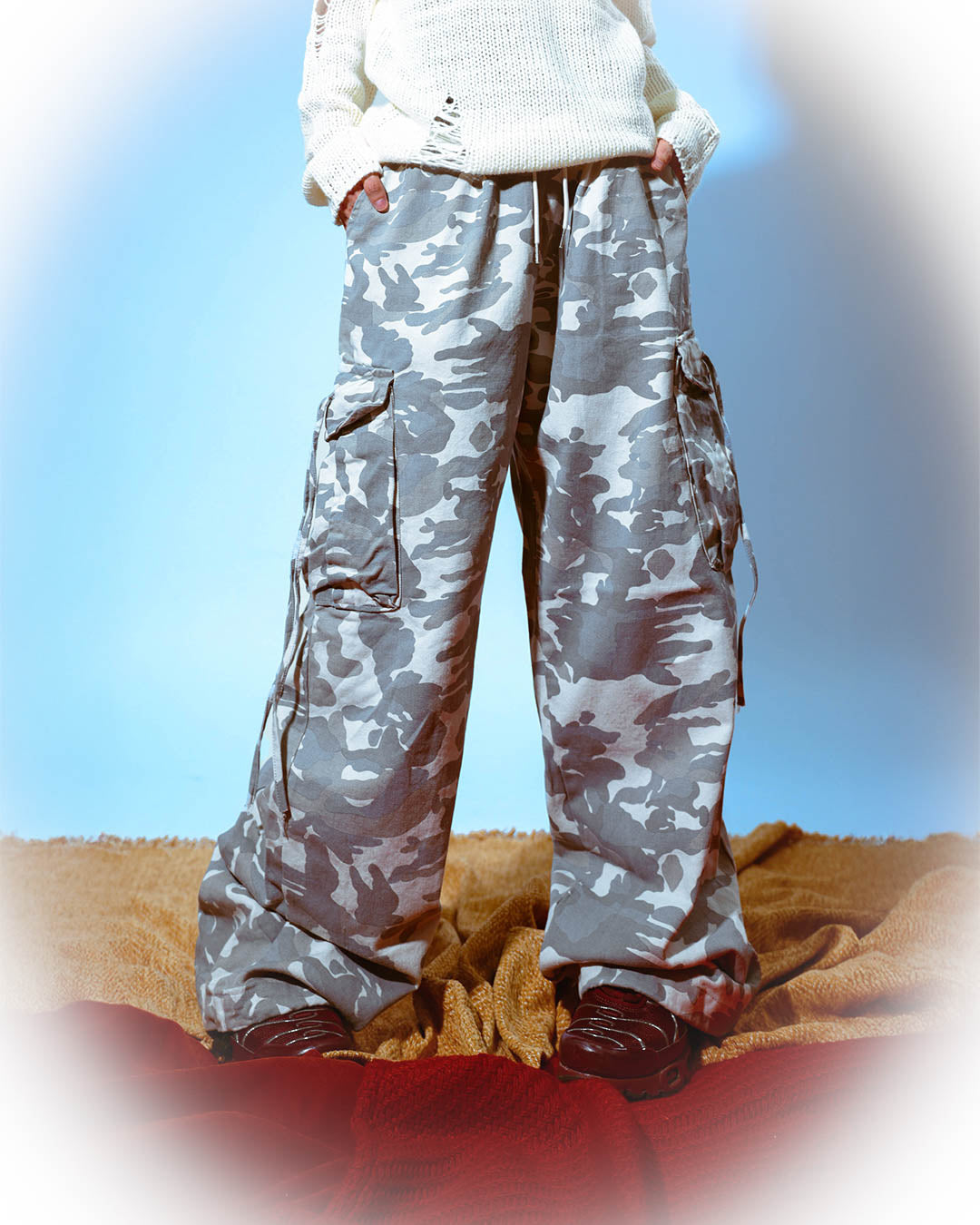 Camouflage Washed Cargo Pants