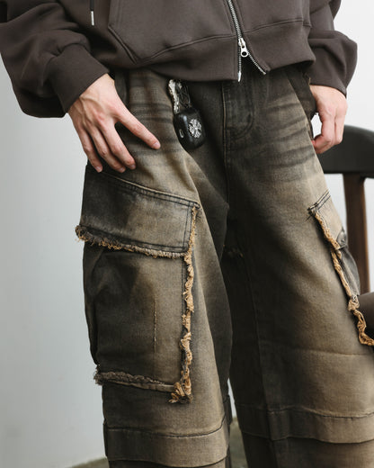 Frayed Trim Cargo Pant