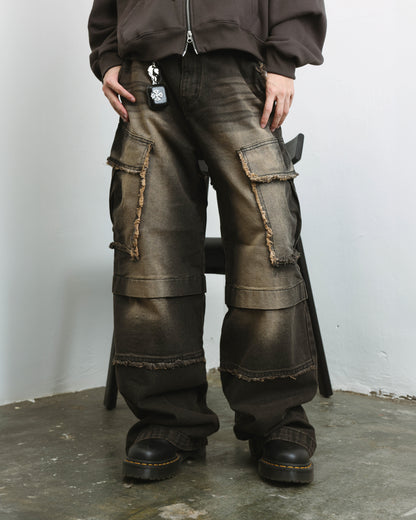 Frayed Trim Cargo Pant