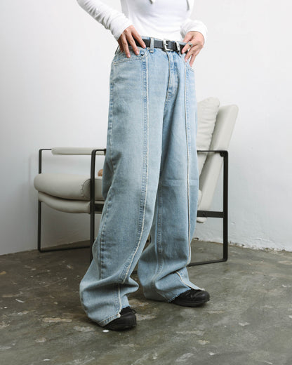 Cut-out Denim Pants