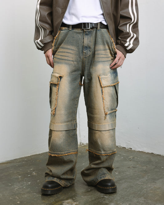 Frayed Trim Cargo Pant