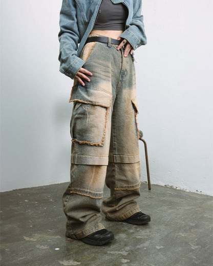 Frayed Trim Cargo Pant