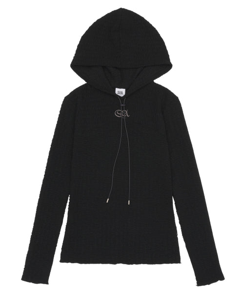 Sculptor E-string Crinkle Hoodie Black