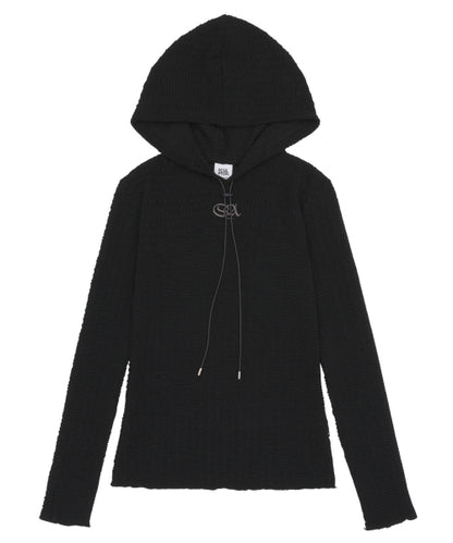 Sculptor E-string Crinkle Hoodie Black